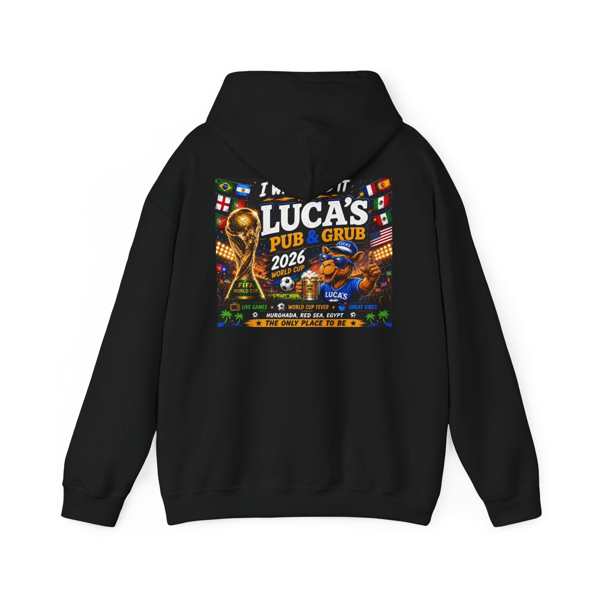 Soccer World Cup Pub Hoodie — "I  LUCA'S Pub & Grub 2026" Fan Sweatshirt