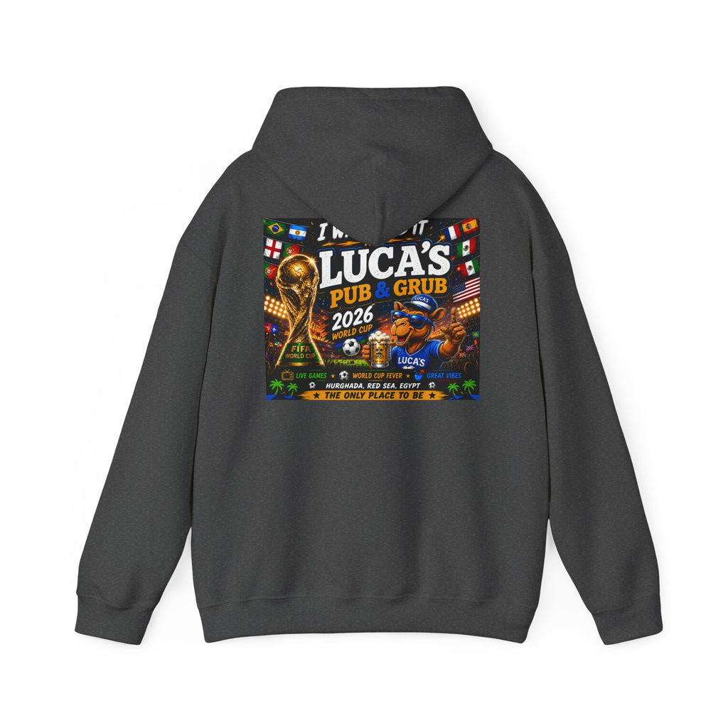 Soccer World Cup Pub Hoodie — "I  LUCA'S Pub & Grub 2026" Fan Sweatshirt