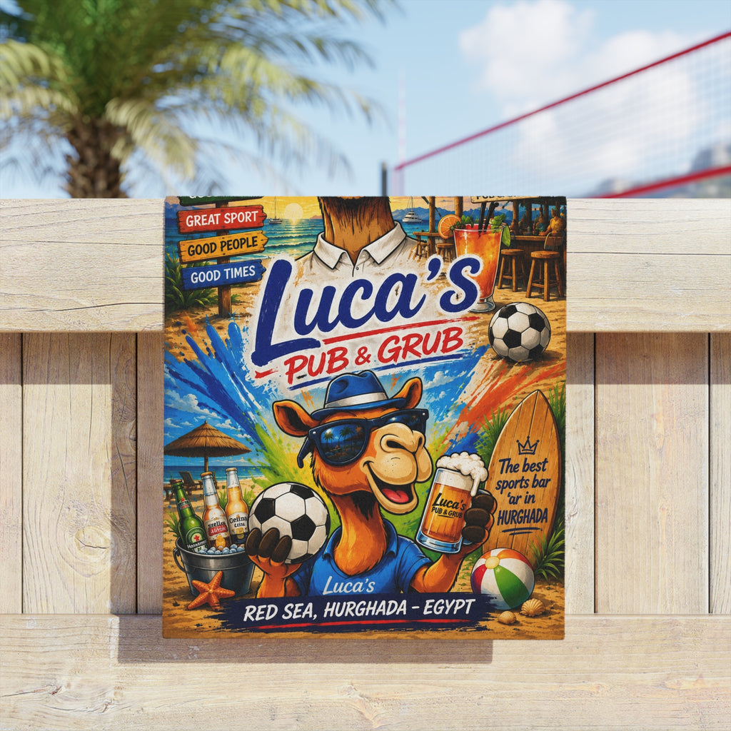 Beach Towel - Luca’s Pub & Grub Tropical Soccer Bar Design (Red Sea, Hurghada)