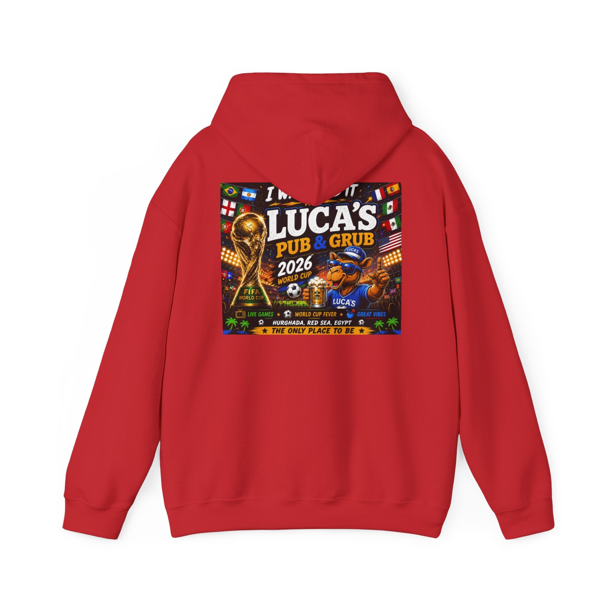 Soccer World Cup Pub Hoodie — "I  LUCA'S Pub & Grub 2026" Fan Sweatshirt