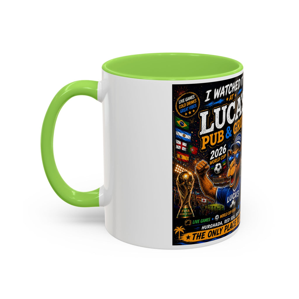 Personalized Pub & Grub Mug — "I Watched It at Luca's" 11oz/15oz Colorful Coffee Cup