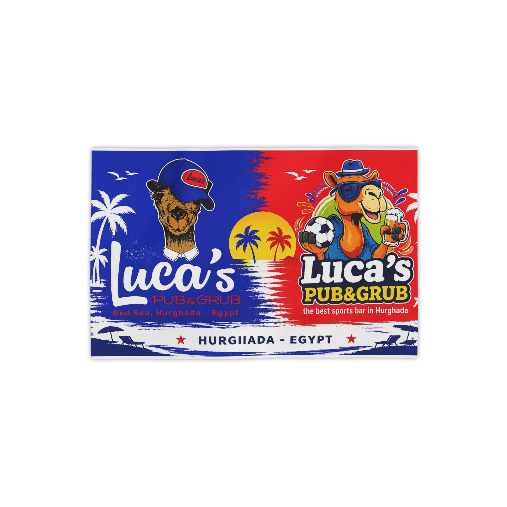 Beach Towel — Luca’s Pub & Grub Hurghada Egypt Sports Bar Design