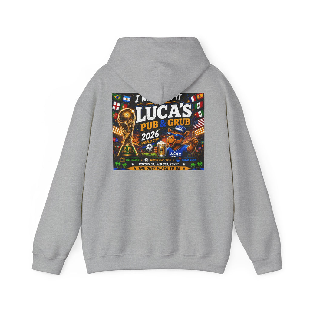 Soccer World Cup Pub Hoodie — "I  LUCA'S Pub & Grub 2026" Fan Sweatshirt