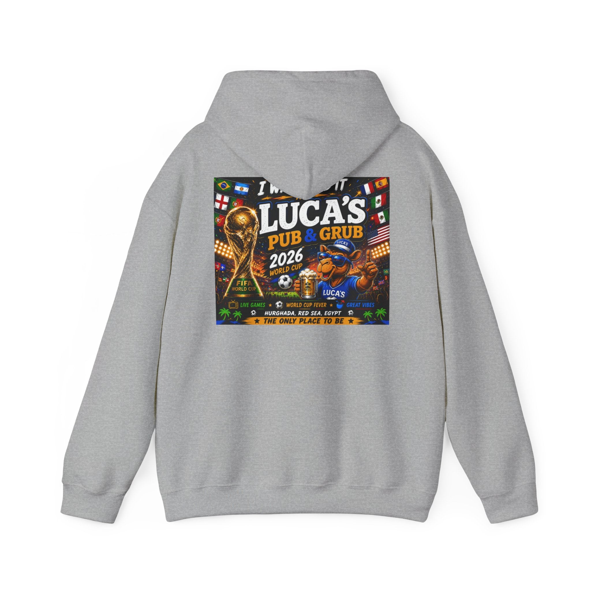 Soccer World Cup Pub Hoodie — "I  LUCA'S Pub & Grub 2026" Fan Sweatshirt