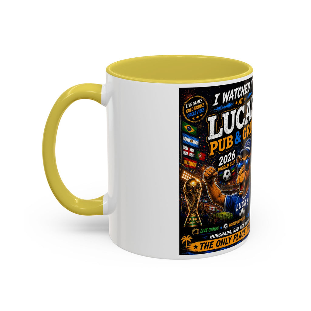 Personalized Pub & Grub Mug — "I Watched It at Luca's" 11oz/15oz Colorful Coffee Cup