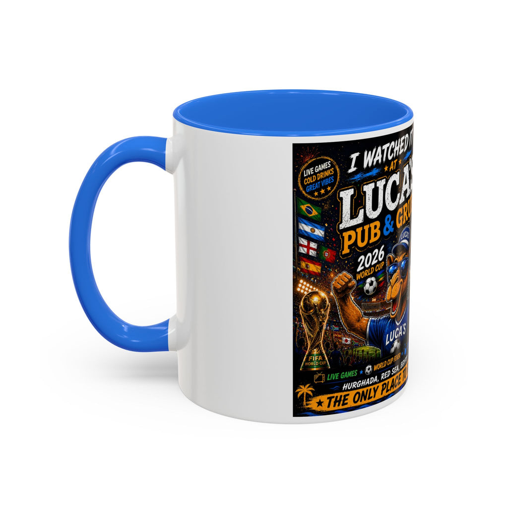 Personalized Pub & Grub Mug — "I Watched It at Luca's" 11oz/15oz Colorful Coffee Cup