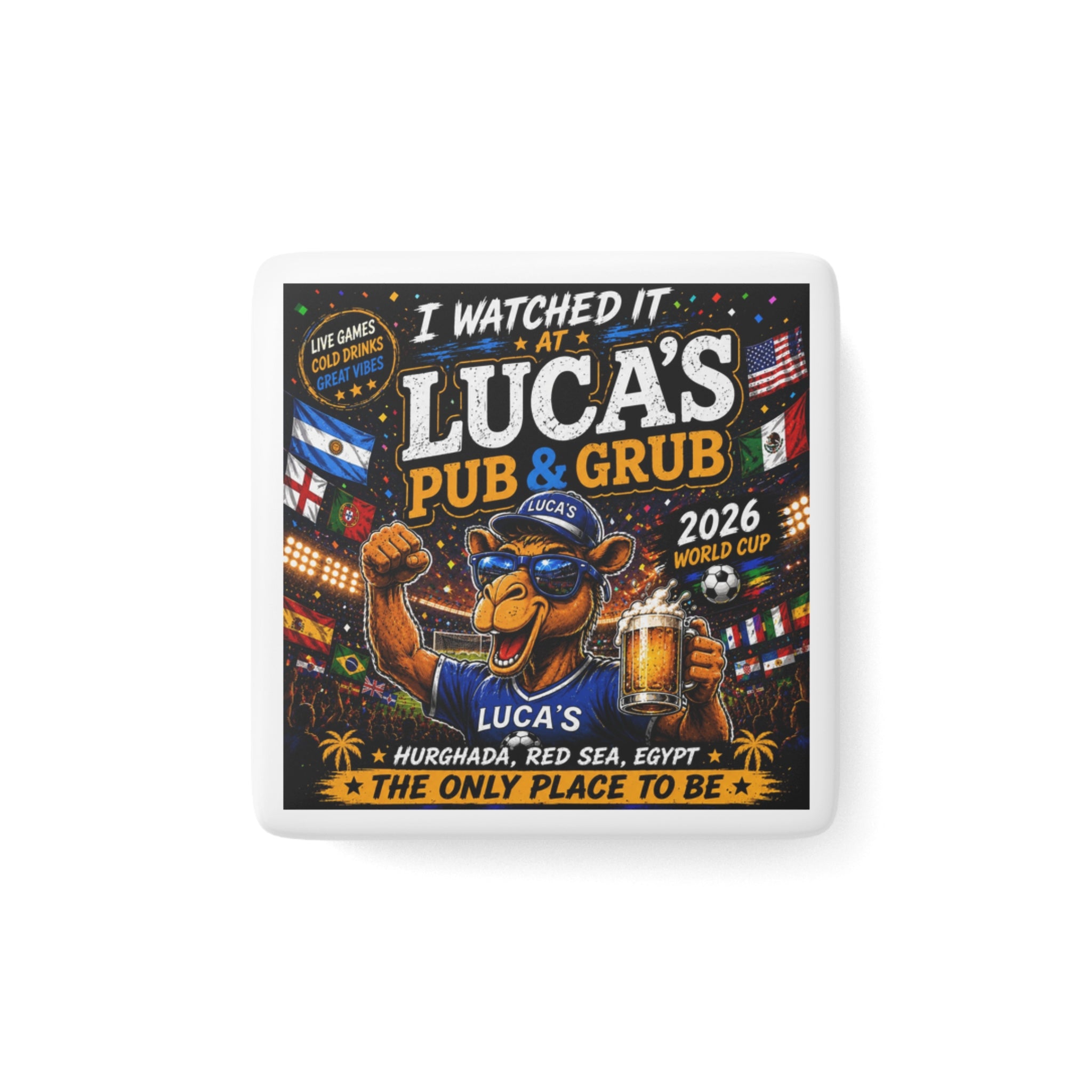 Personalized Pub Magnet — "Lucas’ Pub & Grub" 2026 World Cup Souvenir