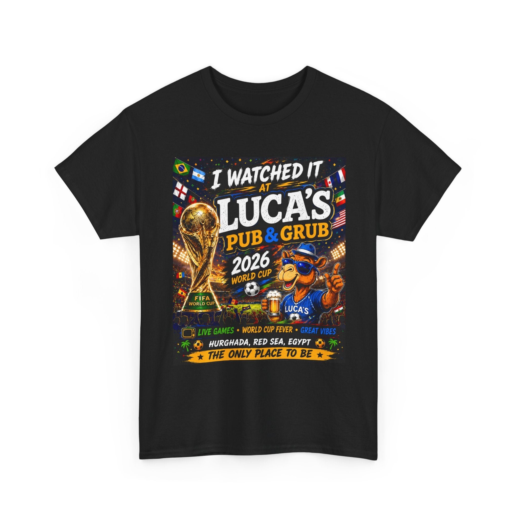 T-Shirt — "I Watched It at Luca's Pub & Grub 2026" Sports World Cup Fan Tee