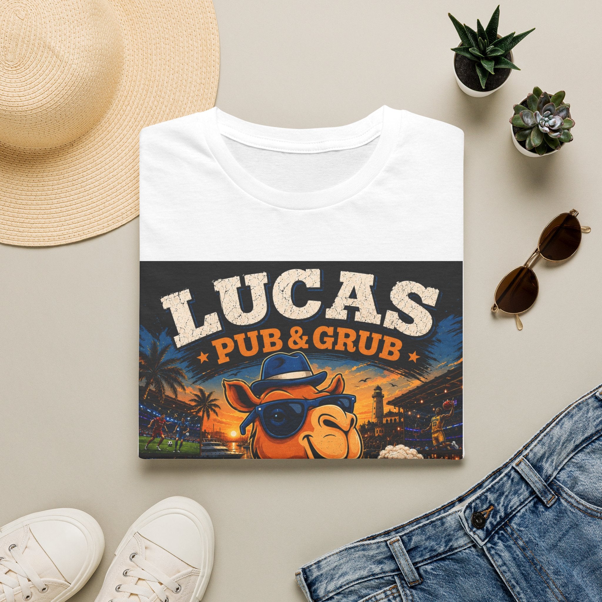 Lucas Pub & Grub T-Shirt — Vintage Camel Bar Graphic Tee