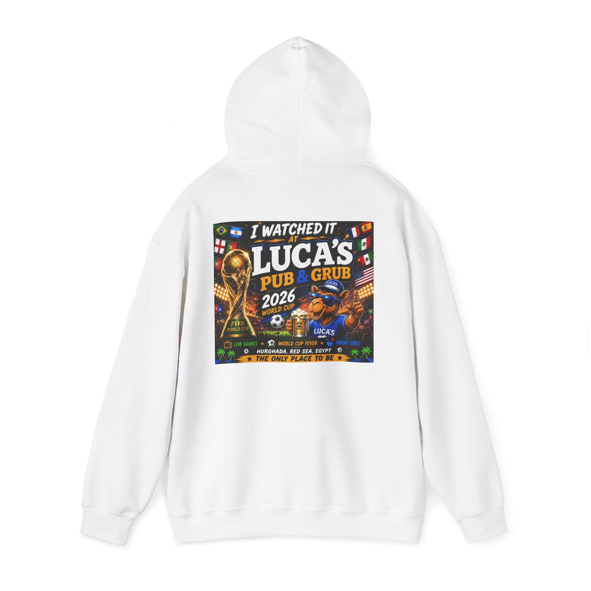 Soccer World Cup Pub Hoodie — "I  LUCA'S Pub & Grub 2026" Fan Sweatshirt