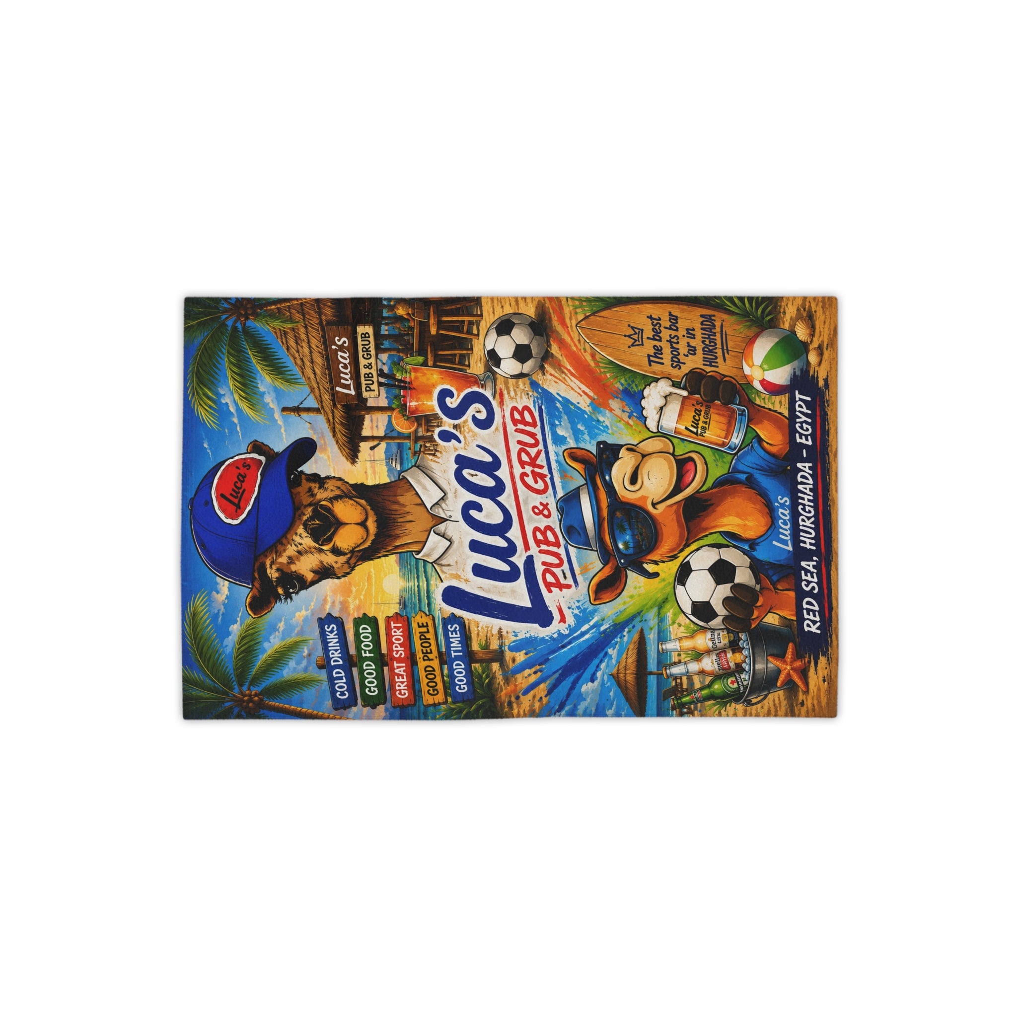 Beach Towel - Luca’s Pub & Grub Tropical Soccer Bar Design (Red Sea, Hurghada)